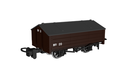 Rapido Trains 990401 OO-9 Gauge Peaked Roof Van – Plain Brown No.20