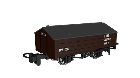Rapido Trains 990402 OO-9 Gauge Peaked Roof Van – Brown ‘Lime’ No.24