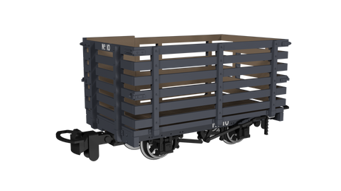 Rapido Trains 990601 OO-9 Gauge Livestock Wagon – Plain Dark Grey No.10