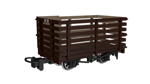 Rapido Trains 990603 OO-9 Gauge Livestock Wagon – Plain Brown No.25
