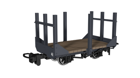 Rapido Trains 990701 OO-9 Gauge Stake Wagon – Plain Dark Grey No.41