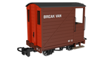 Rapido Trains 990802 OO-9 Gauge Single Veranda Brake Van – Brown with Red Ends No.6