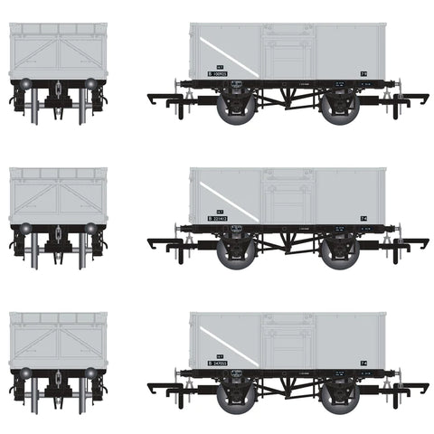 Accurascale 1023 OO Gauge BR 16T Mineral - 1/108 - BR Freight Grey - Pack C