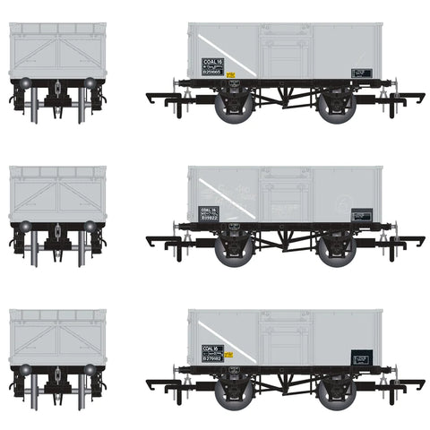 Accurascale 1026 OO Gauge BR 16T Mineral - 1/108 - BR Freight Grey (Pre-TOPS COAL 16) - Pack E
