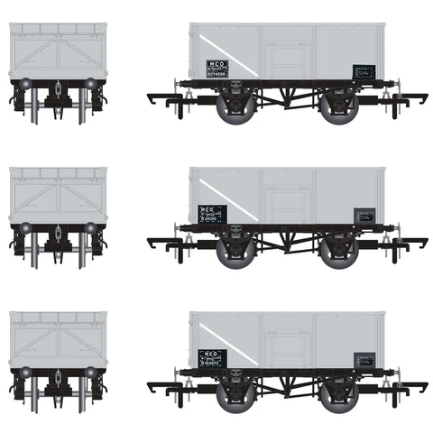Accurascale 1060 OO Gauge BR 16T Mineral - MCO - BR Freight Grey TOPS - Pack M