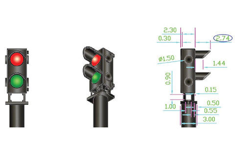 DCC Concepts DCD-GS-RG OO Gauge 12x 2-wire Red/Green Ground Signal