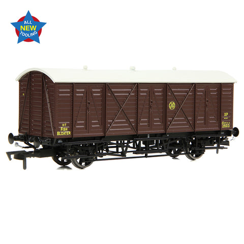 EFE Rail E87059 OO Gauge GWR 10T 'Bloater' Fish Van GWR Brown (Shirtbutton)