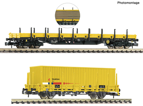 Fleischmann 880908 N Gauge Strukton Rail Kbs/Res Wagon Set (2) VI
