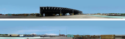 ID Backscenes PN218 N Gauge PREMIUM 9" Brighton Docks Backscene (2x 5')