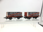 Mainline 37-167 OO Gauge 7 Plank Wagon Moreland/England's Glory x2