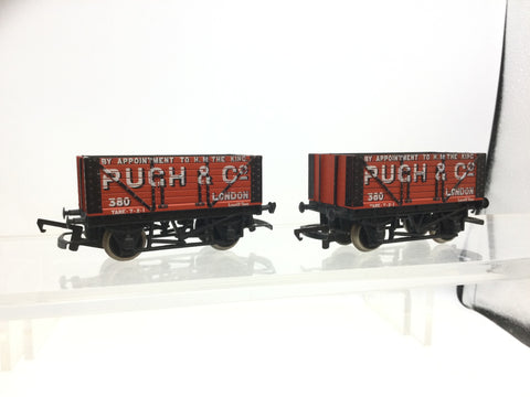 Hornby R010 OO Gauge Open Wagon Pugh & Co x2