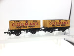Mainline 37-127 OO Gauge 7 Plank Wagon Colman's Mustard x2