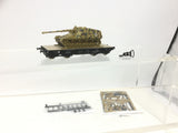 Roco Minitanks 766 HO Gauge DR Flat Wagon with German Nashorn Load (NEEDS ATTN)