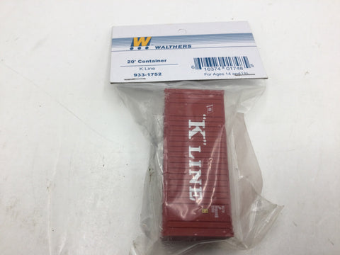 Walthers 933-1752 HO Gauge Assembled 20' Container K Line