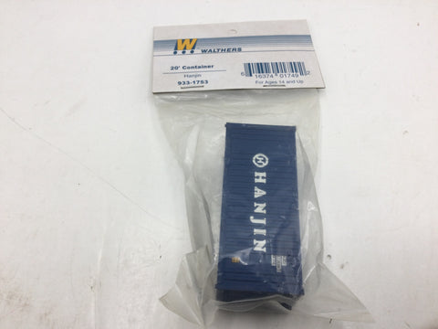 Walthers 933-1753 HO Gauge Assembled 20' Container Hanjin