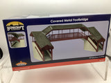 Bachmann 44-020R OO Gauge Covered Metal Footbridge Red and Cream