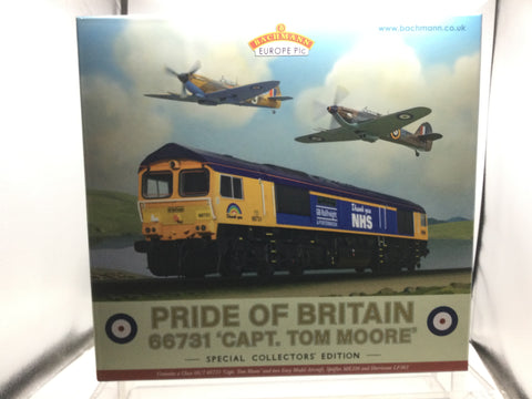 Bachmann 32-980K OO Gauge Pride of Britain NHS Class 66 Capt Tom Moore TTS Sound