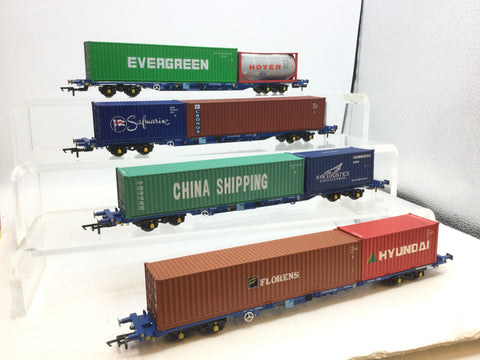Hornby OO Gauge KFA Intermodal Wagon Tiphook x4