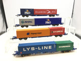 Hornby R6927 OO Gauge KFA Intermodal Wagon Touax x4
