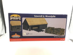 Bachmann 44-1008A OO Gauge Sawmill and Woodpile Black