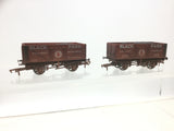 Dapol 4F-071-161 OO Gauge 7 Plank Wagon Set Black Park Weathered