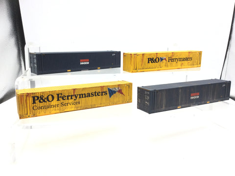 Bachmann OO Gauge 40ft Containers x4 P&O Ferrymasters/Seaco
