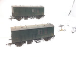 Bachmann 38-528Y OO Gauge BR Green Mk1 Horse Box Twin Pack (Pro-Weathered)