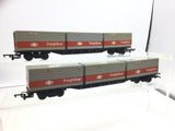 Hornby R633 OO Gauge Freightliner Container Wagon x2