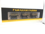 Graham Farish 377-235C N Gauge BR 16T Steel Mineral with Top Flap Doors 3-Wagon Pack BR Grey [WL] [W]