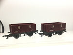 Triang R112 OO Gauge NE Maroon 7 Plank Wagon 47205 x2