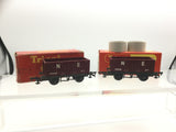 Triang R112 OO Gauge NE Maroon 7 Plank Wagon 47205 x2