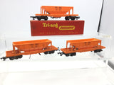 Triang R111 OO Gauge Hopper Car 174421 Orange x3