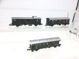 Fleischmann 8060/8061/8062 N Gauge DB 4 Wheel Passenger Coaches