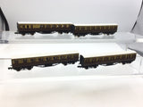 Graham Farish 0604/0614 N Gauge GWR Suburban Coach x4