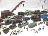 Job Lot of Assorted OO Gauge Cars and Scrapyard Accessories