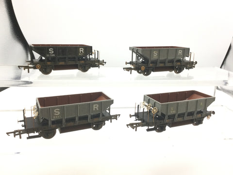 Hornby R6512 OO Gauge SR Trout Ballast Hopper Wagon x4 (REPAINTED)