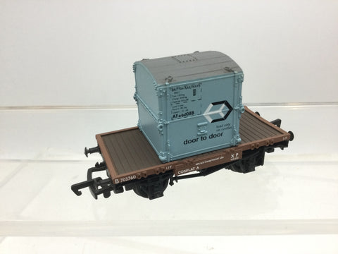 Bachmann 33-327 OO Gauge BR Conflat A Wagon w AF Container B703760