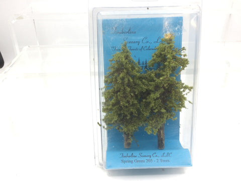 Timberline 205 HO/OO Gauge Spring Green Trees (Approx 4")(Pack of 2)
