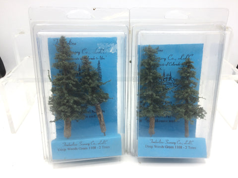 Timberline 1108 HO/OO Gauge Deep Woods Green Trees (Approx 3-4")(Pack of 2)(2 Packs)