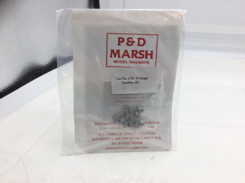 PD Marsh C36 N Gauge Whitemetal Dustbins (8) (Unpainted)