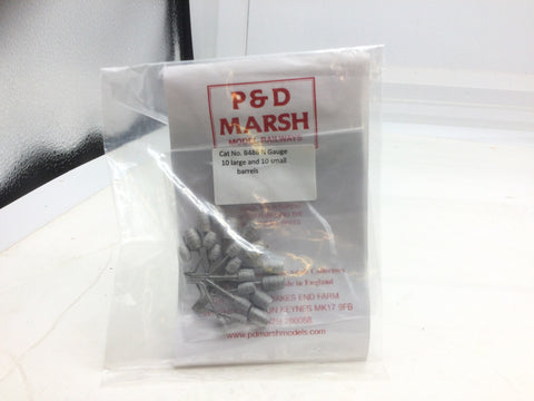 PD Marsh B486 N Gauge Whitemetal Barrels (20) (Unpainted)
