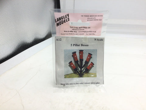PD Marsh A12 N Gauge Whitemetal 5 Pillar Boxes (Unpainted)