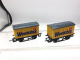 Hornby R728 OO Gauge Goods Van Weetabix x2