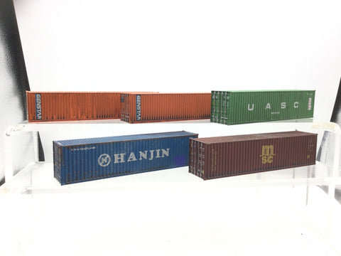 Job Lot of OO Gauge 40ft Containers (5) Genstar/UASC/Hanjin/MSC