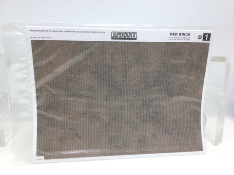 Superquick D1 OO/HO Gauge Red Brick Building Papers