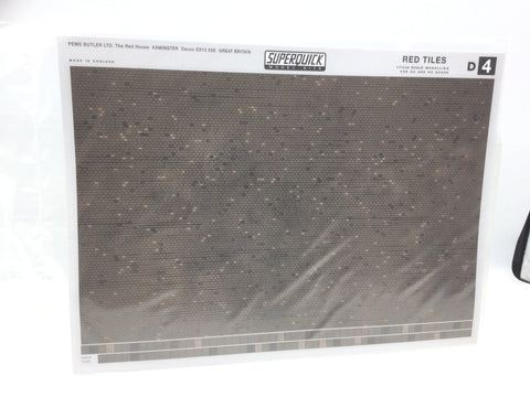 Superquick D4 OO/HO Gauge Red Tiles Building Papers