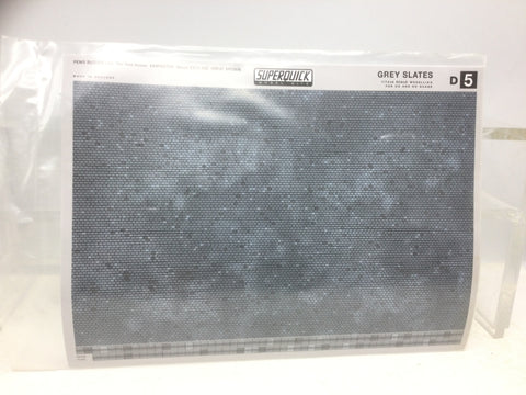 Superquick D5 OO/HO Gauge Grey Slates Building Papers