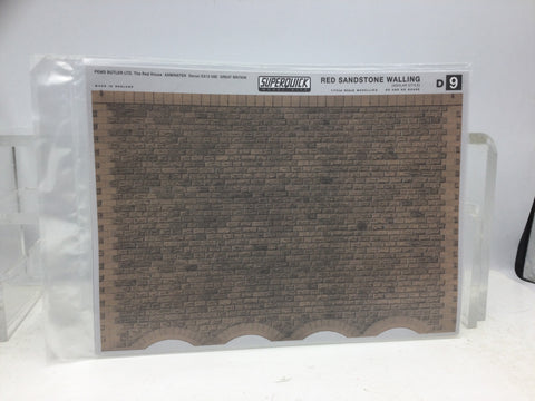 Superquick D9 OO/HO Gauge Red Sandstone Walling Building Papers