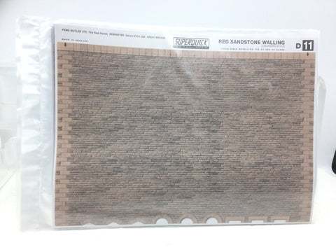 Superquick D11 OO/HO Gauge Red Sandstone Walling Building Papers