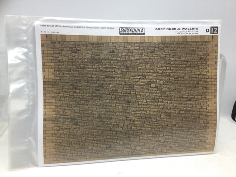 Superquick D12 OO/HO Gauge Rubble Walling Building Papers